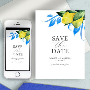 Modern Aquarel Citroen Mediterraan Save The Date