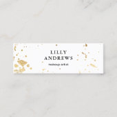 Modern Aquarel Goud ( Imitat) Wit Mini Visitekaartje (Voorkant)