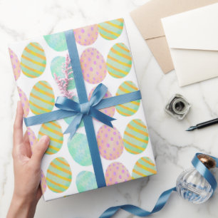 Modern Aquarel Pasen Eierpatroon Cadeaupapier