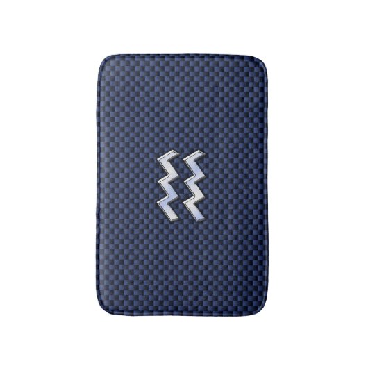 Modern Aquarius Sign on marvy blue koolstofvezel Badmat (Voorkant Verticaal)