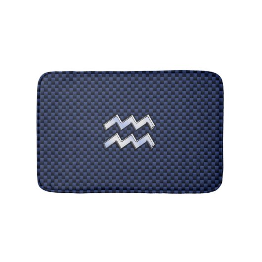 Modern Aquarius Sign on marvy blue koolstofvezel Badmat (Voorkant)