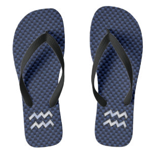 Modern Aquarius Sign on marvy blue koolstofvezel Teenslippers
