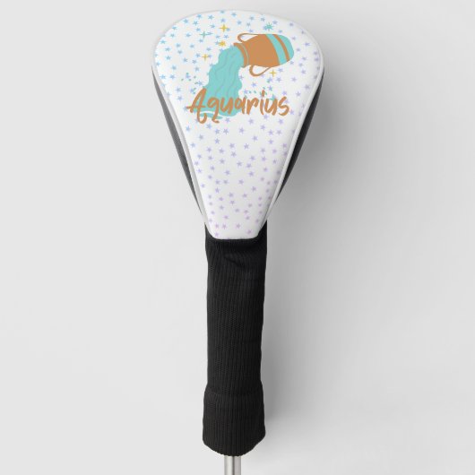 Modern Aquarius Water Bearer Zodiac Golfheadcover (Voorkant)