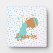 Modern Aquarius Water Bearer Zodiac Tabletop Fotoplaat (Voorkant)
