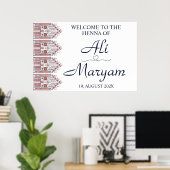 Modern Arabesque Henna Welkom Party Poster (Thuiskantoor)