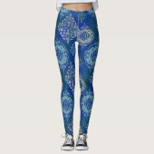 Modern Arabesque Moroccan Tegel BOHO Art Pattern Leggings (Voorkant)