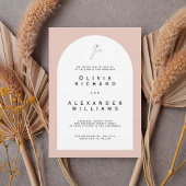 Modern Arch Blush Minimalist Wedding Invitation