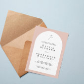 Modern Arch Blush Minimalist Wedding Invitation
