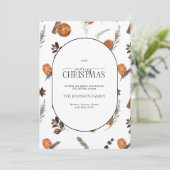 Modern Arch Boho Winter Citrus Merry Kersthol Feestdagenkaart (Staand voorkant)