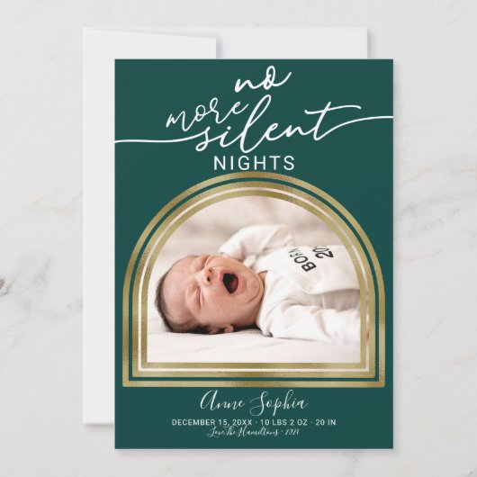 Modern Arch Frame Birth Announcement Feestdagenkaart (Voorkant)