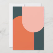 Modern Arch Groovy Retro Wedding Kaart (Achterkant)