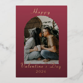 Modern Arch Happy Valentine's Day Photo Folie Feestdagenkaart