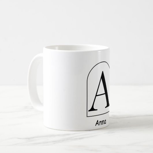 Modern Arch Initial Monogram Coffee Mug (Devant gauche)