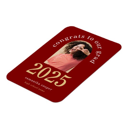 Modern Arch Photo 2024 Afstudeerder Maroon Aankond Magneet (Linkerzijde)