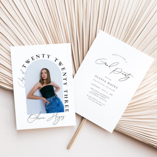 Modern Arch Photo Afstudeerder Party Kaart