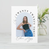 Modern Arch Photo Afstudeerder Party Kaart (Staand voorkant)