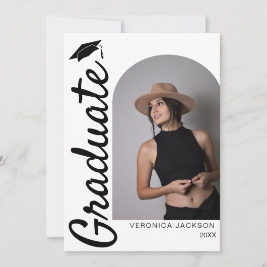 Modern Arch Photo Afstuderen Aankondiging (Voorkant)