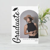 Modern Arch Photo Afstuderen Aankondiging (Staand voorkant)