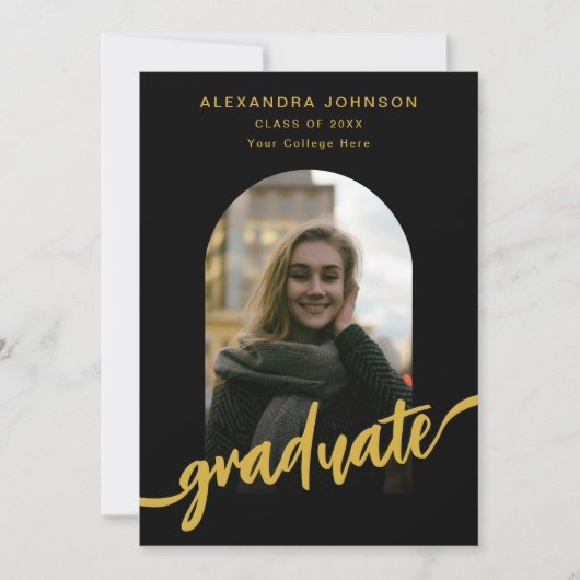 Modern Arch Photo Afstuderen Aankondiging (Voorkant)