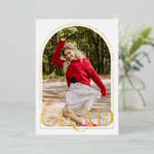 Modern Arch Photo Afstuderen FOLIE Folie Uitnodiging (Staand Voorkant)