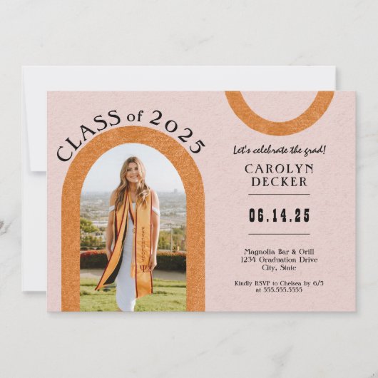 Modern Arch Photo Afstuderen Kaart (Voorkant)