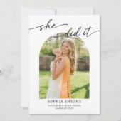 Modern Arch Photo Graduation Party Invitation (Devant)