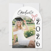 Modern Arch Photo Graduation Party Invitation (Devant)