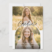 Modern Arch Photo Graduation Party Invitation (Devant)