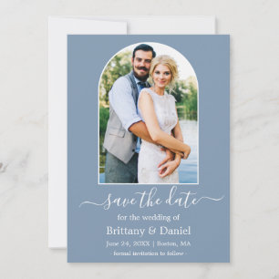 Modern Arch Photo Lijst Dusty Blue Save The Date