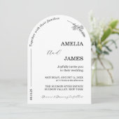 Modern Arch Photo Minimal Script Wedding Kaart (Staand voorkant)