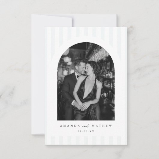 Modern Arch Photo Minimalist Wedding Invitation (Devant)