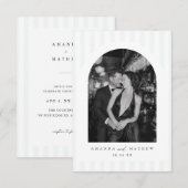 Modern Arch Photo Minimalist Wedding Invitation (Devant / Derrière)