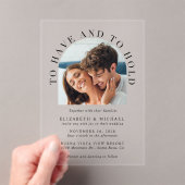 Modern Arch Photo Wedding Acryl Uitnodigingen (Insitu (Draagbaar))