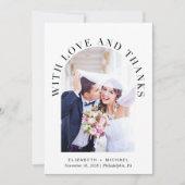 Modern Arch Photo Wedding Bedankkaart (Voorkant)