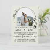 Modern Arch Photo Wedding Invitation (Debout devant)