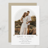 Modern Arch Photo Wedding Save The Date (Voorkant / Achterkant)