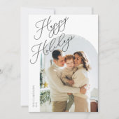 Modern Arch Script Vakantie Feestdagenkaart (Voorkant)