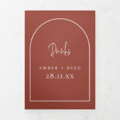Modern Arch Terracotta Drinken Menu voor bruiloft (Cover)