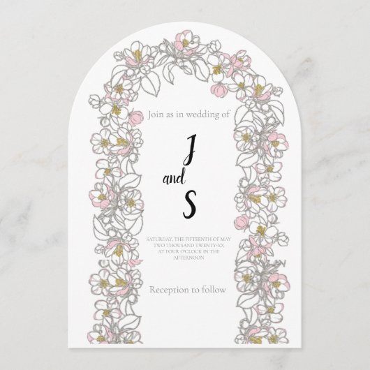 Modern Arch Wedding Invitation | Stylish Aesthetic (Devant)