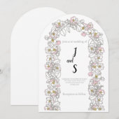 Modern Arch Wedding Invitation | Stylish Aesthetic Kaart (Voorkant / Achterkant)