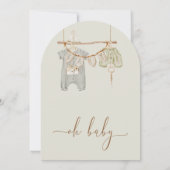Modern Arched Boho Babykleding Baby shower Kaart (Achterkant)