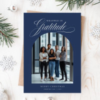 Modern Arched Photo Business Christmas Kaart