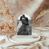 Modern Arched Photo Wedding Acryl Uitnodigingen