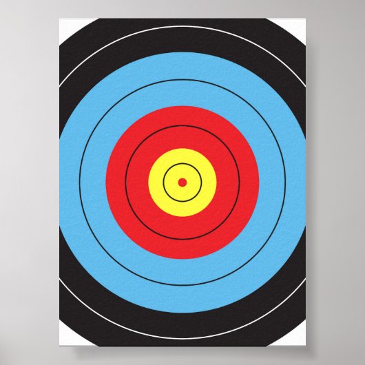 Modern Archery Target Illustration Poster (Voorkant)