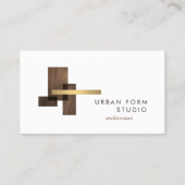 Modern Architect Wood Logo Visitekaartje (Voorkant)