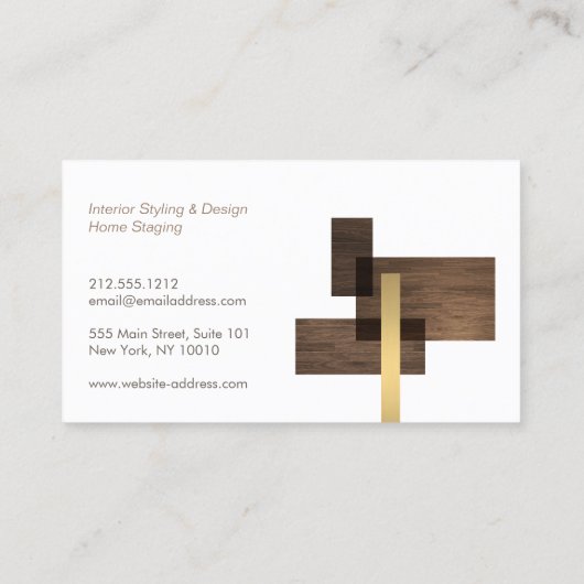 Modern architecturaal interieurontwerp Logo Visitekaartje (Achterkant)