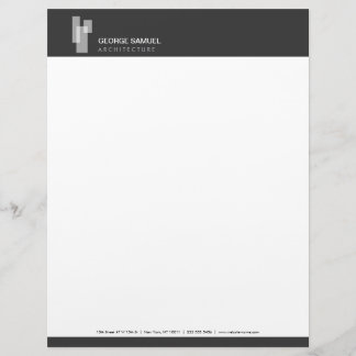 Modern Architectural Blocks Logo Wit/Grijs Briefhoofd