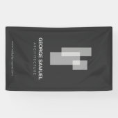 Modern Architectural Blocks Logo Wit/Grijs Spandoek (Horizontaal)