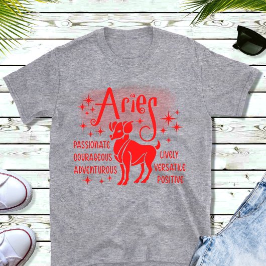 Modern Aries Zodiac Horoscope T-Shirt