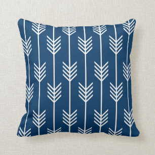 Modern Arrow Fletching Pattern Blue Kussen